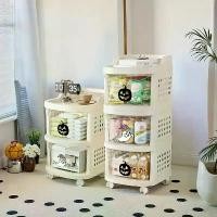 ราคา ตู้เก็บของพลาสติกทันสมัย สีขาว มีล้อและลิ้นชัก 2/3/4/5 ชั้น ชั้นวางของหลายชั้นที่ทนทาน พร้อมชั้นวางด้านบน ดีไซน์แนวตั้งประหยัดพื้นที่ เหมาะสำหรับบ้าน สำนักงาน ห้องนอน ห้องครัว ห้ (1732632435755877453)