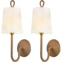 ราคา ชุดโคมไฟติดผนังหวายธรรมชาติ 2 ชิ้น สไตล์โบฮีเมียน เชือกถัก ไฟสาย สำหรับตกแต่งบ้านสไตล์ฟาร์มเฮาส์ สีเบจ พร้อมผ้าลินิน โคมไฟสำหรับห้องนั่งเล่น ห้องนอน ทางเดิน โต๊ะเครื่องแป้ง ติดตั (1733361200492611123)