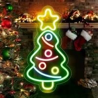 ราคา ป้ายไฟนีออน ต้นคริสต์มาส ป้ายไฟนีออน ไฟฟ้าสดใส เทศกาล YSMNDE เหมาะสำหรับตกแต่งผนังบ้าน ห้องนอน ปาร์ตี้ และตกแต่งคริสต์มาสร้านค้า พร้อมสวิตช์ (1733075156727465634)