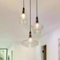 ราคา โคมไฟระย้าแก้วใสสีดำขนาด 11.81 นิ้ว หัว 3 จุด ติดเพดาน โคมไฟปรับสายได้ ขั้วหลอด E12*3 เหมาะสำหรับห้องครัว ห้องนั่งเล่น และห้องรับประทานอาหาร (1733296373745747507)