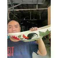 ราคา สินค้าที่ขายดีที่สุดของเดือนนี้ ชามเรือจัมโบ้XXL ชามเรือเซรามิก ชามตราไก่ ขนาด 20 นิ้ว กว้าง 9 นิ้ว สูง 3 นิ้ว หนัก 3.2 kg เนื้อสโตนแวร์ stoneware ออกใบ ถาด ใส่ อาหาร กะละ มังสแตนเลส (1732271367898236