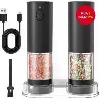 ราคา ชุดเครื่องบดเกลือและพริกไทยไฟฟ้า ชาร์จใหม่ได้ เครื่องบดเกลือและพริกไทย พร้อมฐานเก็บของ เครื่องป่นพริกไทยอัตโนมัติ อุปกรณ์ ร้าน ของ ชํา กระสอบ ใส่ ข้าว เปลือก ถุงกรอง เศษ อาหาร ที (1733208726058009721)