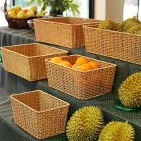 ราคา ตะกร้าเก็บของ สไตล์ชนบทฝรั่งเศส ทอมือ สำหรับผลไม้ ขนมปัง ของว่าง และขนม ตะกร้าออร์แกไนเซอร์พลาสติกมัลติฟังก์ชั่น กระบุง เข่ง ปลาทู พลาสติก (1733072865048560871)