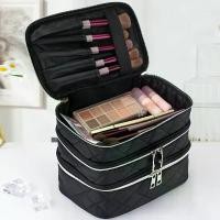 ราคา กระเป๋าใส่เครื่องสำอาง, ความจุมาก, 3 ชั้นและตาข่ายสองชั้นสีดำ, ฮาร์ดแวร์สีทอง, กระเป๋าเดินทางน้ำหนักเบา, ที่เก็บของหลายชั้น, กระเป๋าถือ, ซิปแข็งแรงและที่จับสำหรับพกพา, เหมาะสำหรั (1732950346623780655)