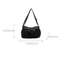 ราคา กระเป๋าสะพายข้างไนลอนสไตล์เมืองสำหรับผู้หญิง 1 ชิ้น กระเป๋าสะพายขนาดใหญ่สำหรับทำงาน โรงเรียน การเดินทาง สีพื้น ซับในโพลีเอสเตอร์ ปิดซิป ซักมือ/ซักแห้ง - สีดำ (1733272624422422063)