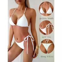ราคา Women's Sexy Thong Bikini Set High Straps Two Piece Triangle Swimsuit Brazilian swimsuit (1732868216018208381)