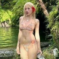ราคา Sunset bikiniชุดว่ายน้ำบิกินี่เซ็กซี่ทูพีช ชุดว่ายน้ำบิกินี่สไตล์เรโทร บราดันทรง ใส่ไปทะเล สินค้าดี (1733435681666598774)