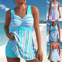 ราคา 2025 New In Stock European and American Tankini Printed Plus Size Two-Piece Backless Bikini Swimsuit for Women (1733462289483073172)
