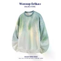 ราคา WASSUP ERIKA Tie-Dye Gradient Crew Neck Sweatshirt Men's 2025 Spring Autumn American Casual Pullover Top (1733452588943311935)