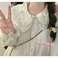ราคา Lolita Inner Shirt Japanese Style Soft Girl Cute Lace Trim Doll Collar Tie Long Sleeve Top Base Layer (1733114808251090431)