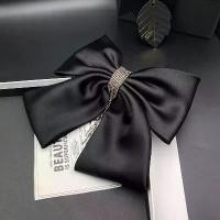 ราคา Luxury Adult Rhinestone Bow Hair Clip Top Clip 2023 New Satin Elegant Back of Head Hair Clip Spring Clip (1733100247148692683)