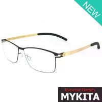 ราคา MYKITA แว่นตาชั้นนำจาก เบอร์ลิน เยอรมัน Berlin Germany Glasses รุ่น 1002 C-4 สีดำขาทอง แว่นตา ที่ผลิตจากวัสดุสแตนเลส ชั้นเยี่ยม เทคโนโลยีชั้นสูง การออกแบบที่ประณีต Eyewear Eyeglas (1733452519640369072