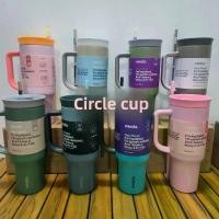 ราคา New 40 ounce double wall vacuum mug with handle for ice cream. Hot and cold glasses with straws (1733162168648893640)