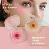 ราคา Permanent Real Flower Jelly Cream Blush Transparent Amber Color Temperature Change No Logo Rouge Cream Lip and Cheek Dual-Use Lip Cream (1732956294497077240)