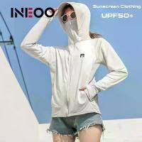 ราคา INEOO UPF50+ Sunscreen Clothing for Men Women Summer Outdoor Cycling Sports Zipper Hooded Sun-proof Clothing Women's Windbreaker (1733280606091445910)