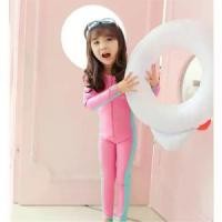 ราคา [COD] [Tiktok]ชุดว่ายน้ำเด็ก Kids Sunscreen Elastic water suit เต็มตัว แขนยาว+ขายาว สีชมพู – ฟ้า (1732547405124502882)