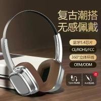 ราคา 2025 New Headphones VJE22 US Version Retro Style Over-Ear Bluetooth Headphones Ultra-Long Battery Life Private Model In Stock skull candy headphones (1733139728059762457)