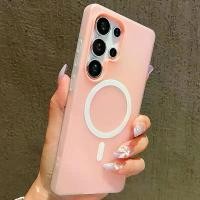 ราคา [COD] Luxury Candy Magsafe Wireless Charge Matte Phone Case For Samsung Galaxy S25 Plus S24 FE S23 S22 Ultra 5G Magnetic Bumper Cover (1733188097647216195)