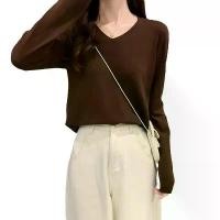 ราคา Autumn Winter Korean Style Inner Wear V-Neck Knitted Sweater Long Sleeve Base Shirt Loose Versatile Classic Slimming Sweater for Women เสื้อ สียีนส์ เสื้อ แขนยาว ผู้หญิง ไหม (1733107404137596042)