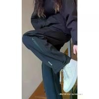 ราคา Fleece-Lined Casual Pants Outdoor Waterproof Windproof Straight-Leg Cargo Pants Spring Autumn Winter Softshell Pants Women's Sports Pants Hiking Long Pants (1733338099375703945)