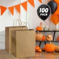ราคา ถุงกระดาษคราฟท์สีน้ำตาล 100 ชิ้น ขนาด 10x6.75x12 นิ้ว ถุงของขวัญกระดาษคราฟท์แบบหลวมพร้อมหูจับ เหมาะสำหรับธุรกิจขนาดเล็ก ถุงขายปลีก ถุงใส่อาหารกลับบ้าน วัสดุทำมือ DIY เนื้อผ้าหน้า (1733037623136519710)