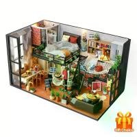 ราคา ชุดบ้านตุ๊กตา DIY พร้อมฝาครอบกันฝุ่น ทำมือ โมเดลบ้านขนาดเล็กหลากสี 2 ชั้น พร้อมเฟอร์นิเจอร์ ชิ้นส่วน (ไม่ใช้กาว/แบตเตอรี่) สำหรับ เล่นสร้างสรรค์และจัดแสดง ของขวัญคริสต์มาส ตุ๊กตาเข้ากันได้ (1733438447