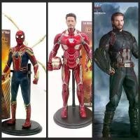 ราคา 2025 Avengers Thor Iron Man MK50 MK47 Spider-Man Captain America Action Figure Model Display (1733059421465183724)
