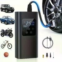ราคา Portable Air Compressor, Tire Inflator with LED Light - Wireless Smart One-Button Quick Inflator, Suitable for Cars/Motorcycles and Bicycles, Air Pump, Tire Inflator, Car Tire In (1733372948972734072)