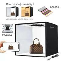 ราคา Certified ProductsZkeezm 40CM Photography Studio Light Box Product photography box Box for photography with LED lights, adjustable angle and brightness. (1732779570573837992)