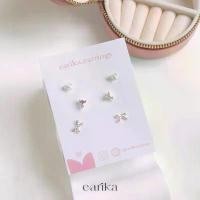 ราคา earika.earrings - tulip and ribbon set เซ็ตต่างหูดอกทิวลิป/ริบบิ้นก้านเงินแท้ชุบทองคำขาว คนแพ้ง่ายใส่ได้ หูเงิน ตุ้ม (1733002773406451473)