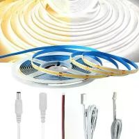 ราคา [COD] 12V COB LED Strip Lights 320LEDs/M Flexible LED Tape Ribbon 2Wire/DC/Duport Connector for Room Kitchen Decor 3000K 6000K 1M-5M (1733303302498583580)