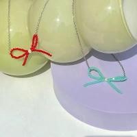 ราคา Accsoroot สร้อยโบว์คริสตัล Necklace Ribbon ร ้ อ ย ค ผ ี เ ื สรัอย คอห้อย พระ แหวน แฟชั่น ผู้ชาย เครื่อง ประดับ ผู้หญิง (1732534098070373425)