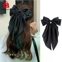 ราคา DAYUANDIAN Black Hair Accessories Korean Long Ribbon Hair Clip Fashion Bowknot Hair Clip for Women Sweet Hairpin Girls Hair Accessories (1733441462433580258)