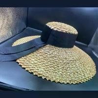 ราคา หมวกปีก หมวกแฟชั่นผู้หญิง หมวกปีกกว้าง หมวกปีกกว้างผู้หญิง หมวกสาน Wide Brim Boater Hat Brim Straw Hat Flat Women Summer Kentucky Derby Hat White Black Ribbon Tie Sun Hat Beach Cap แนะนำ (173311905841