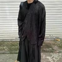 ราคา 2025 Spring and Autumn New Chinese Style Dao Robe Long Sleeve Shirt for Men and Women Retro Ribbon Floral Yohji Yamamoto Style Dark Pattern Jacquard Shirt (1733160244806649764)