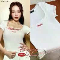 ราคา ( สินค้าไม่ผ่าน QC) FF0930 : FLORENCE HEART T-SHIRT เสื้อครอป เบบี้ที เสื้อยืด (1733328774429443641)