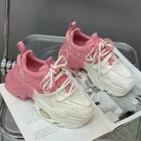 ราคา Women's Spring and Autumn Thick-Soled Height-Increasing Versatile Color-Block Dad Sneakers European Style Sports Shoes Slimming Color-Block (1733352474793969530)
