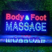 ราคา ป้ายไฟLED ป้ายไฟตัวอักษร ป้ายไฟวิ่ง ป้ายไฟหน้าร้าน " ป้ายไฟ Body & Foot MASSAGE" แบบเสียบปลั๊กไฟ ป้ายไฟตกเเต่งร้าน รับทำป้ายไฟ (1733174068926448640)