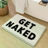 ราคา 1 Piece Plush Dajiang Bath Mat - "GET NAKED" Design, Black and White, Water Absorbent Non-Slip Polyester Floor Mat for Bathroom, Toilet, and Home Decoration, Machine Washable, Re (1732965784774739401)
