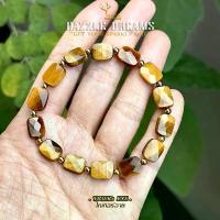 ราคา สร้อยข้อมือหินแท้ 100% " ไทเกอร์อาย หินตาเสือ " Tiger's Eye กำไลหิน หินนำโชค หินมงคล เสริมโชค ทรงหมอน (1733247413321041308)