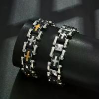 ราคา Simple Stainless Steel Punk Style Men's Bracelet Hot selling watch chain, European and American classic retro style. (1733459590028428841)