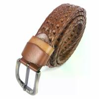 ราคา Thailand Chinatown Leather เข็มขัดถักแบนหนังแท้ 1.5 นิ้วสีแทน (1732594531476080121)