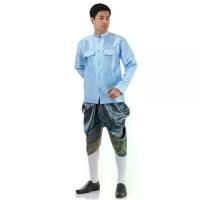 ราคา เสื้อราชปะแตนสีฟ้า ชุดงานหมั้น ชุดงานแต่ง ชุดราชปะแตน เสื้อชุดไทยผู้ชาย ชุดไทยชาย เสื้อราชปะแตน ชุดไทยผู้ชาย Thai Costume for Men (1733277475151710110)