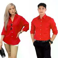 ราคา สินค้าที่ขายดีที่สุดของเดือนนี้ takayay brand เสื้อเชิ๊ต สีแดงสดเบสิค 36-54 นิ้ว เสื้อเชิ้ตแขนยาว ผ้าคอตตอนทวิล (1733392510488446587)