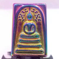 ราคา 【ฮิตมากในปีนี้】 K258 Somdej Phra Somdej Buddha amulet 7 Colors Rainbow Wing Somdej Wat Somdej Buddha big size 2.5x4. 0 With Micron gold frame (1733359710595744957)