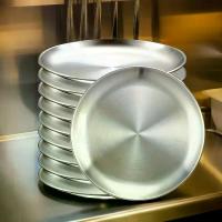 ราคา [10pcs Stainless Steel Plates] 10pcs Stainless Steel Plates Set, Matte Brushed Small Kitchen Dishes, Cake Dessert Plates | Reusable Snacks Fruit Plates for Home, Restaurant, Pa (1733475595814012090)