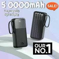 ราคา [COD] 50000mAh Large Capacity New Super Fast Charging with Cable Power Bank for IPhone Xiaomi Samsung (1733453261559727683)