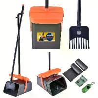 ราคา Dog Pooper Scooper ถังขยะหมุน & คราด พร้อมถุงขยะ 35 ใบ ด้ามยาวแบบปรับได้ ไม่บิดเบี้ยว แบบพกพา และแตกหักได้ เหมาะสำหรับสุนัขขนาดใหญ่ กลาง และเล็ก น้ำยาทำความสะอาดสัตว์เลี้ยง เหมาะ (1732941491785205025)