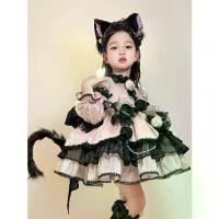 ราคา 2025 Girls Cute Cat Lolita Princess Dress Children Disney Costume Kuromi Luna Dress Dress (1733197240072439655)