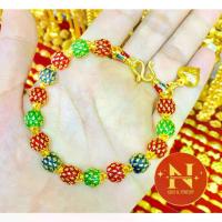 ราคา COD. สร้อยข้อมือ เม็ดสัปปะรดลายสุโทัยลงยา น้ำหนัก 3 บาท งานสวยจริง%ทองหุ้ม ทองชุบ#นพคุณห้างทอง# Fashion accessories #อย่าน้อยใจตัวเอง (1732922335854757306)